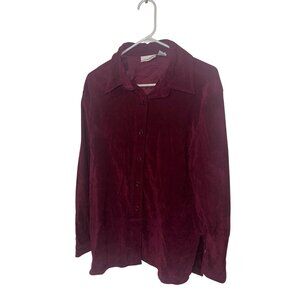 Croft + Barrow burgundy button up long sleeve shirt size L